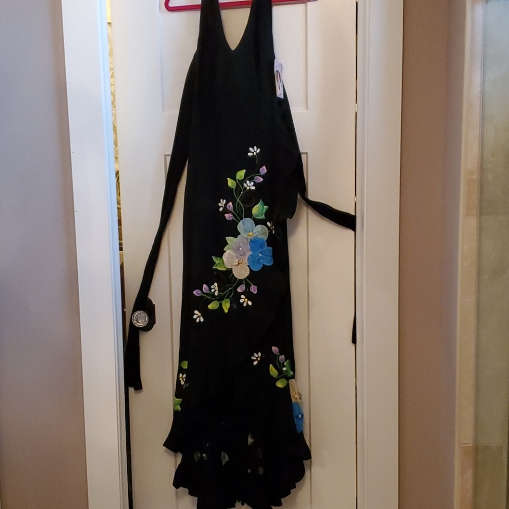 HANDPAINTED HALTER DRESS FROM MEXICO NWT..*